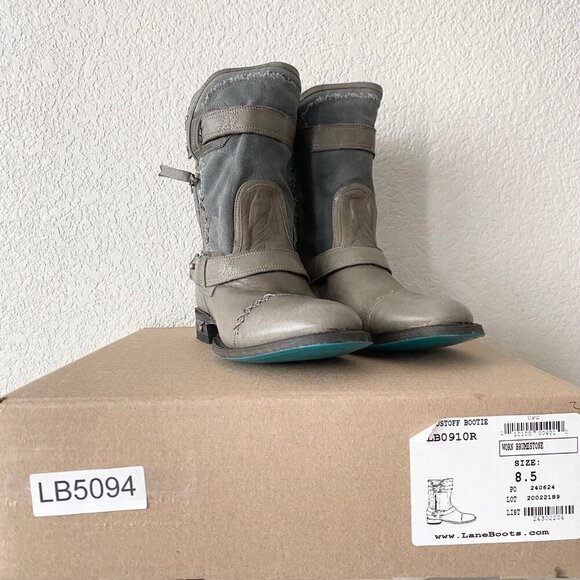 NEW Lane DUSTOFF Womens Cowboy Boots 8.5 Gray Western Cowgirl Ankle Short Bootie - Picture 10 of 11
